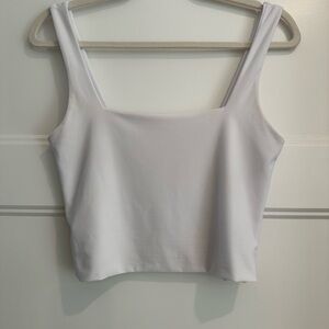 American Threads White Square Neck Crop Top